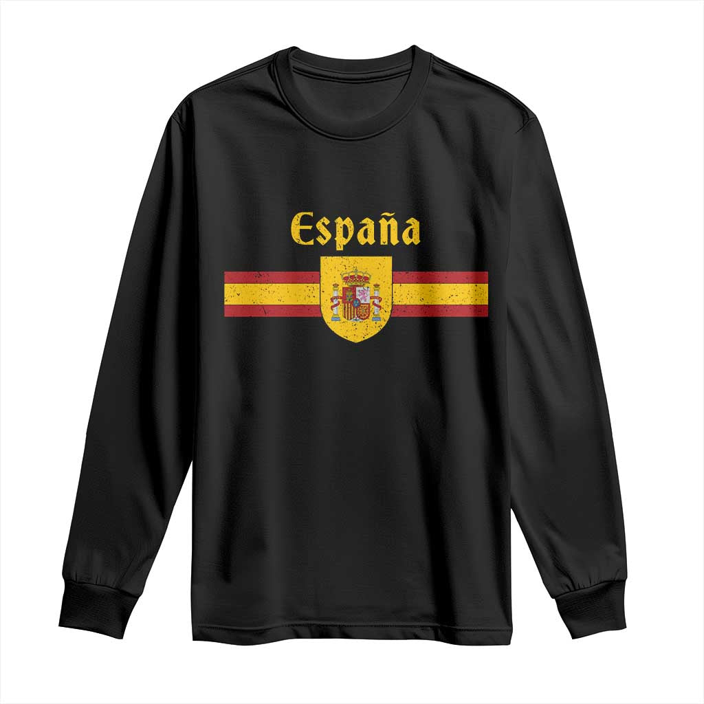Espana Escudo Retro Spain Coat of Arms and Flag Español Long Sleeve Shirt TS11 Black Print Your Wear