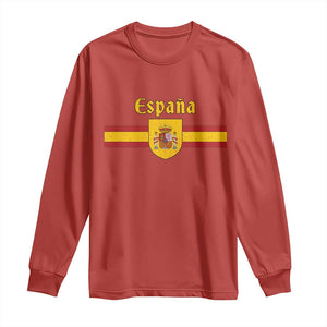 Espana Escudo Retro Spain Coat of Arms and Flag Español Long Sleeve Shirt TS11 Red Print Your Wear