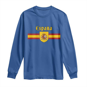 Espana Escudo Retro Spain Coat of Arms and Flag Español Long Sleeve Shirt TS11 Royal Blue Print Your Wear