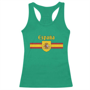 Espana Escudo Retro Spain Coat of Arms and Flag Español Racerback Tank Top TS11 Irish Green Print Your Wear