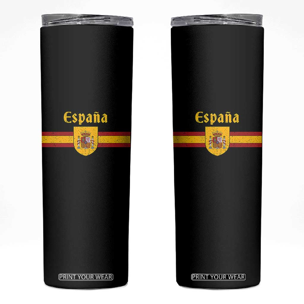 Espana Escudo Retro Spain Coat of Arms and Flag Español Skinny Tumbler TS11 Black Print Your Wear