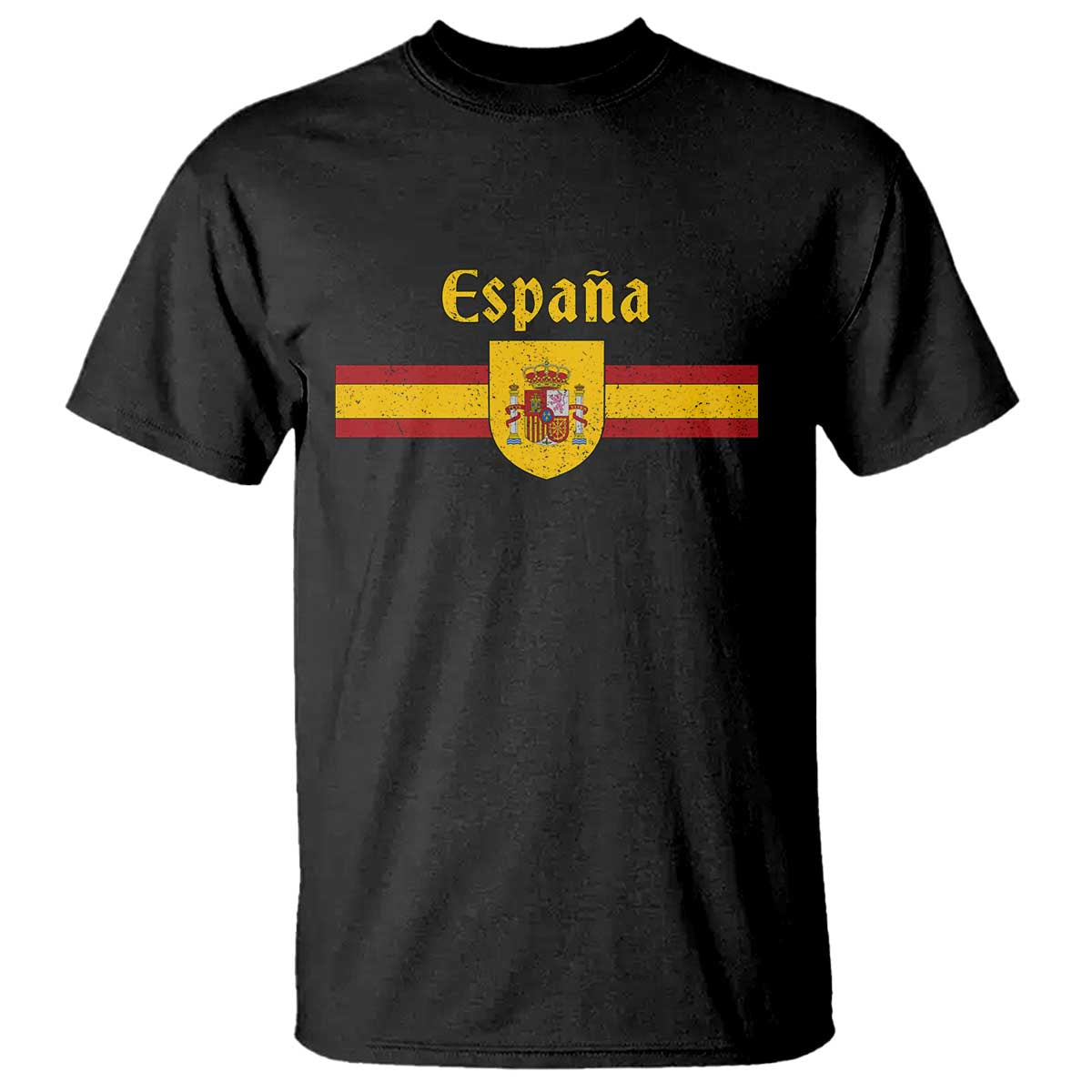 Espana Escudo Retro Spain Coat of Arms and Flag Español T Shirt TS11 Black Print Your Wear
