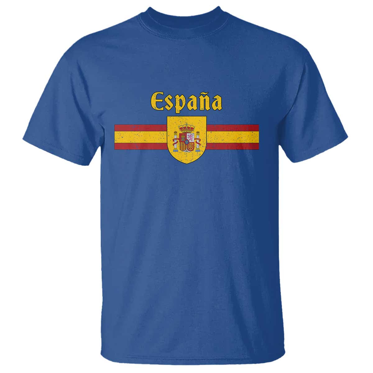 Espana Escudo Retro Spain Coat of Arms and Flag Español T Shirt TS11 Royal Blue Print Your Wear