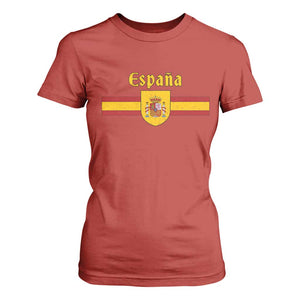Espana Escudo Retro Spain Coat of Arms and Flag Español T Shirt For Women TS11 Red Print Your Wear