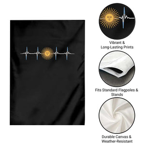 Argentina Sun of May Heartbeat ECG Pulse Argentine Pride Garden Flag