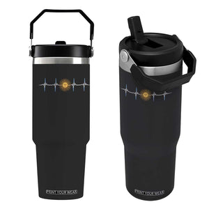 Argentina Sun of May Heartbeat ECG Pulse Argentine Pride Flip Straw Tumbler