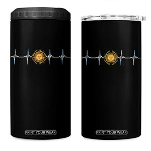 Argentina Sun of May Heartbeat ECG Pulse Argentine Pride 4 in 1 Can Cooler Tumbler