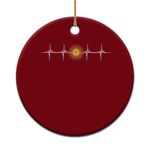 Argentina Sun of May Heartbeat ECG Pulse Argentine Pride Ceramic Ornament