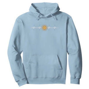 Argentina Sun of May Heartbeat ECG Pulse Argentine Pride Hoodie