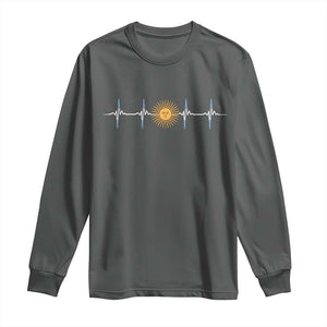 Argentina Sun of May Heartbeat ECG Pulse Argentine Pride Long Sleeve Shirt