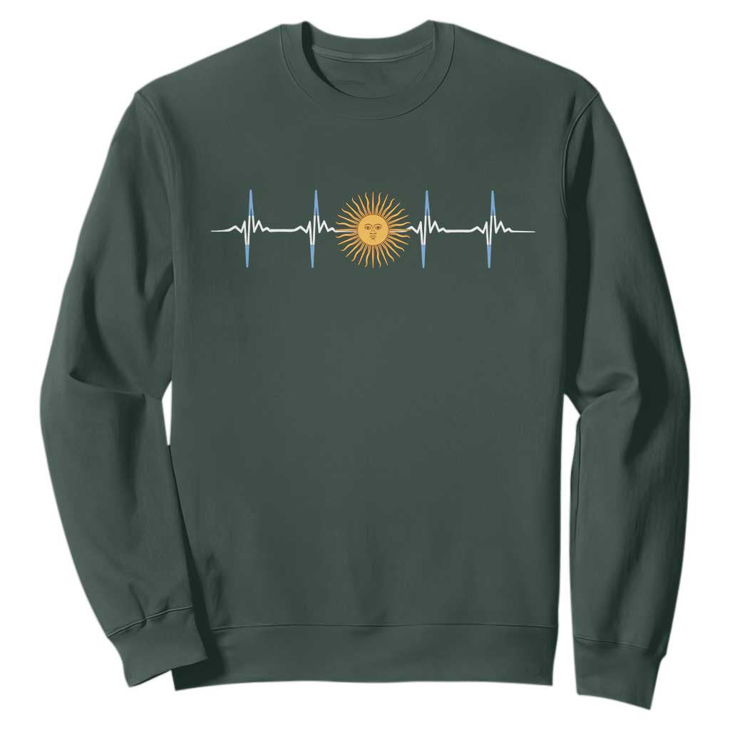 Argentina Sun of May Heartbeat ECG Pulse Argentine Pride Sweatshirt