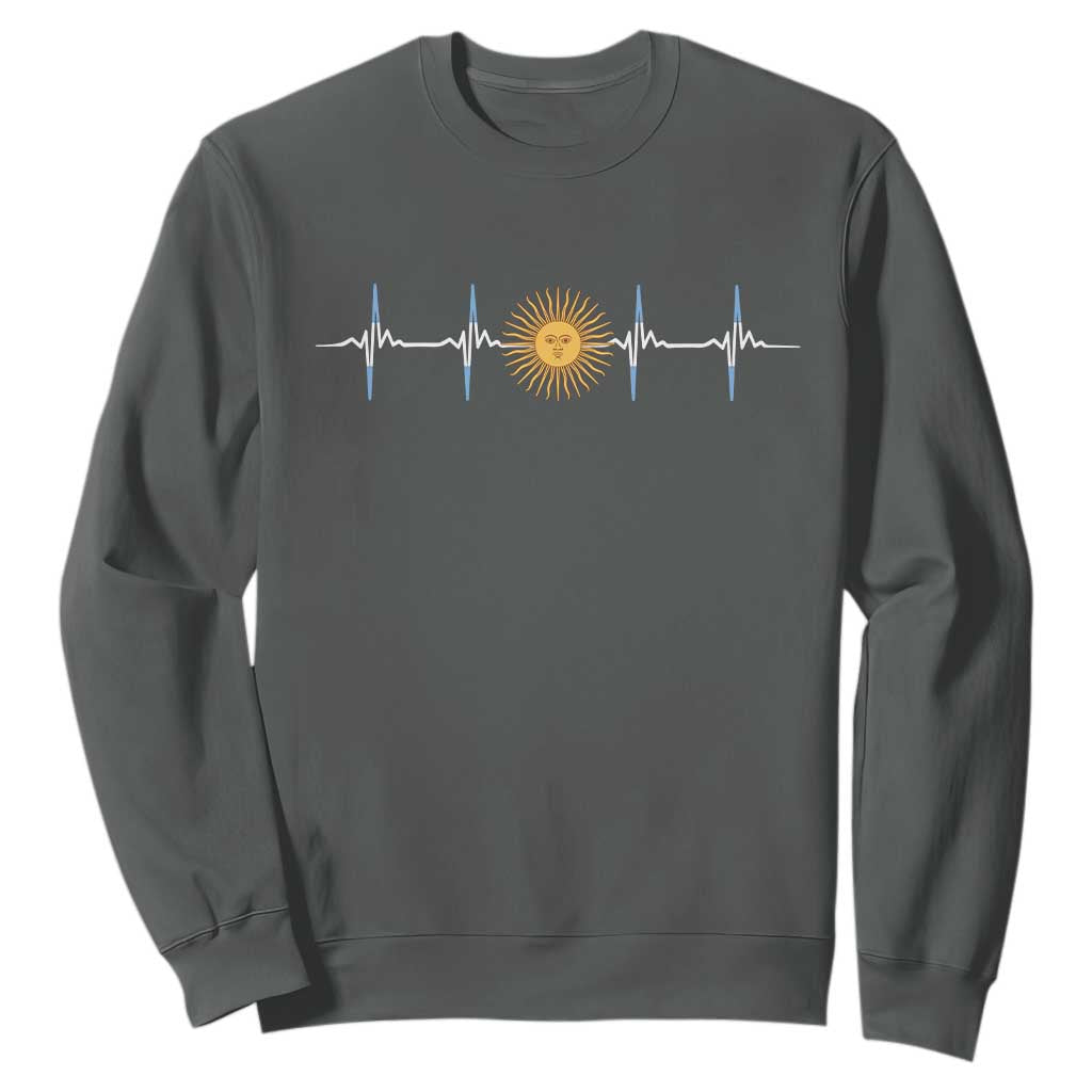 Argentina Sun of May Heartbeat ECG Pulse Argentine Pride Sweatshirt