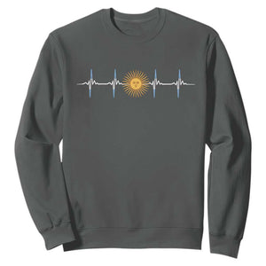 Argentina Sun of May Heartbeat ECG Pulse Argentine Pride Sweatshirt