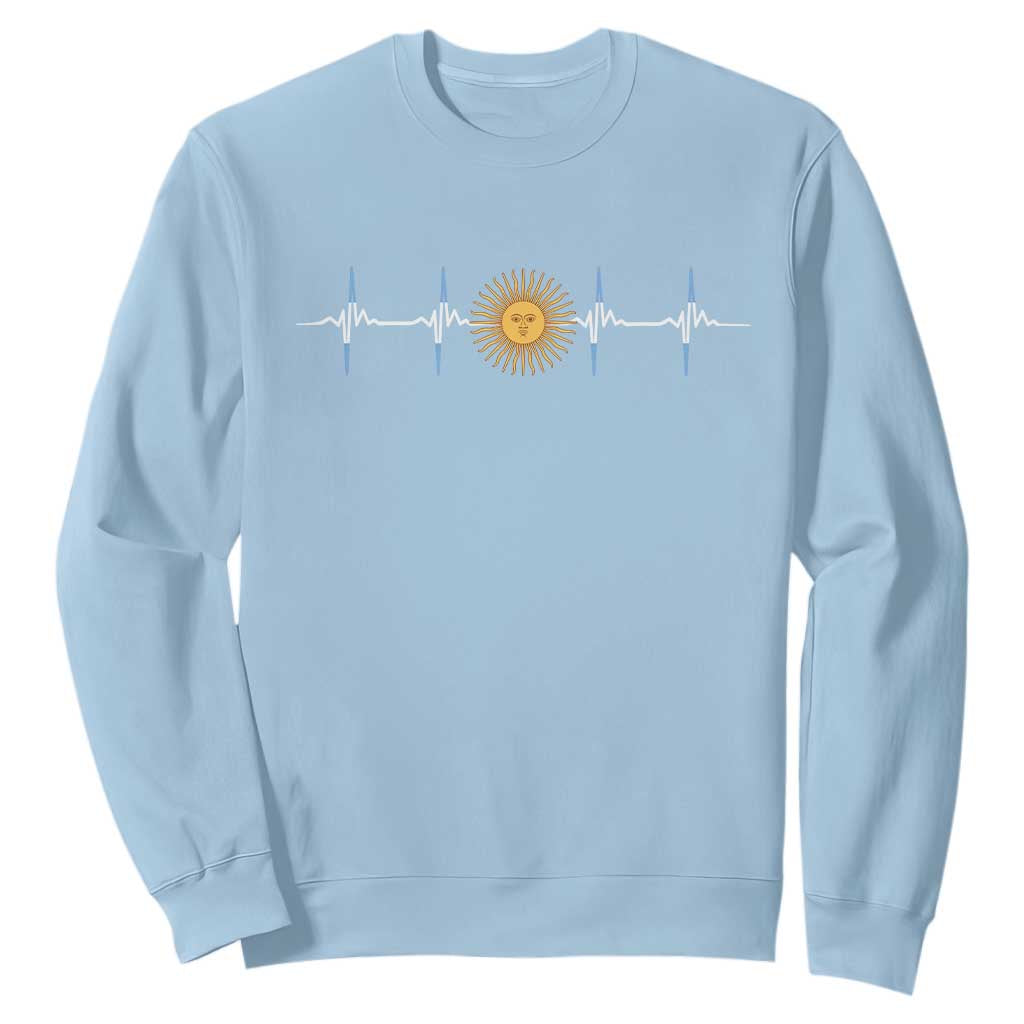 Argentina Sun of May Heartbeat ECG Pulse Argentine Pride Sweatshirt