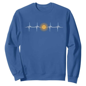 Argentina Sun of May Heartbeat ECG Pulse Argentine Pride Sweatshirt
