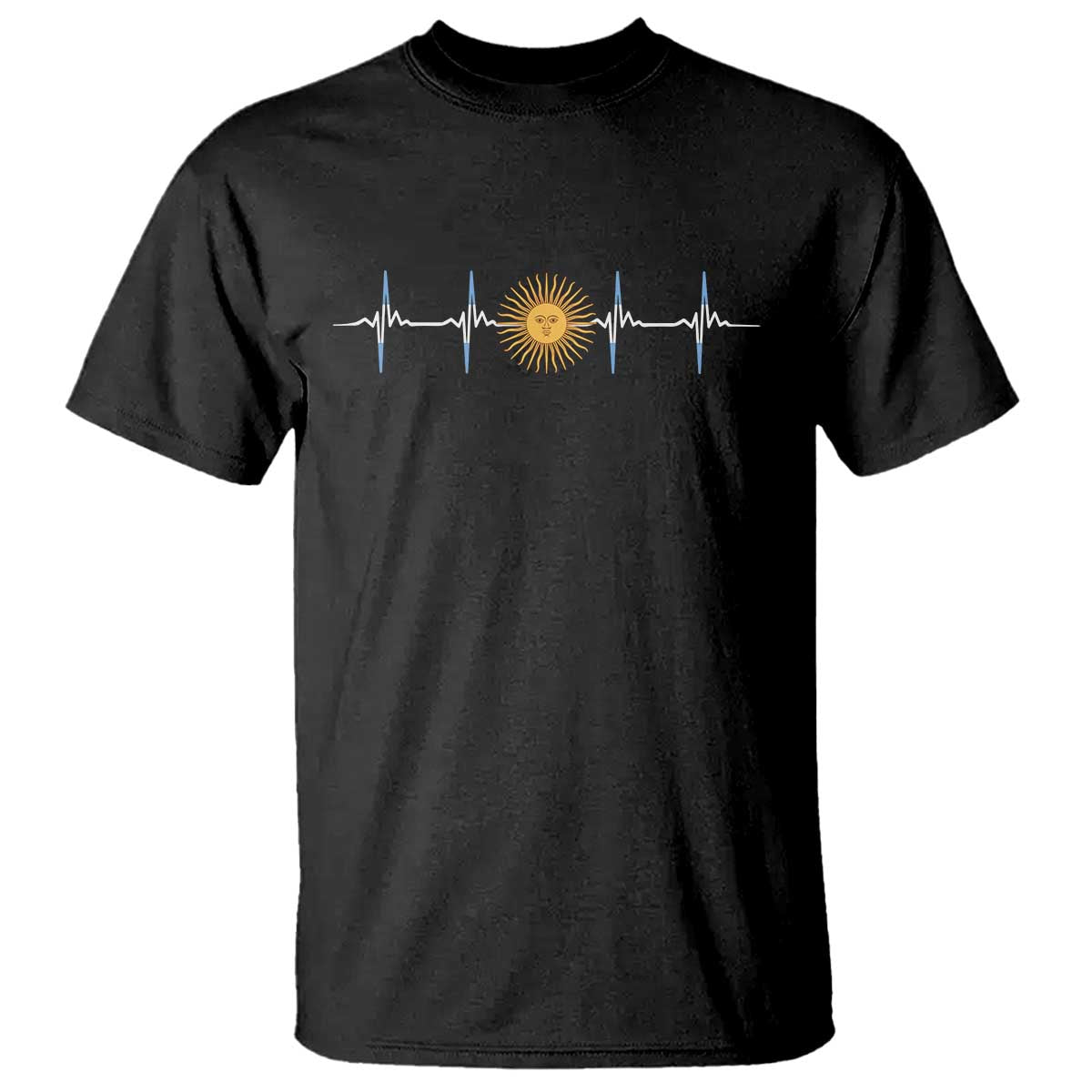 Argentina Sun of May Heartbeat ECG Pulse Argentine Pride T Shirt