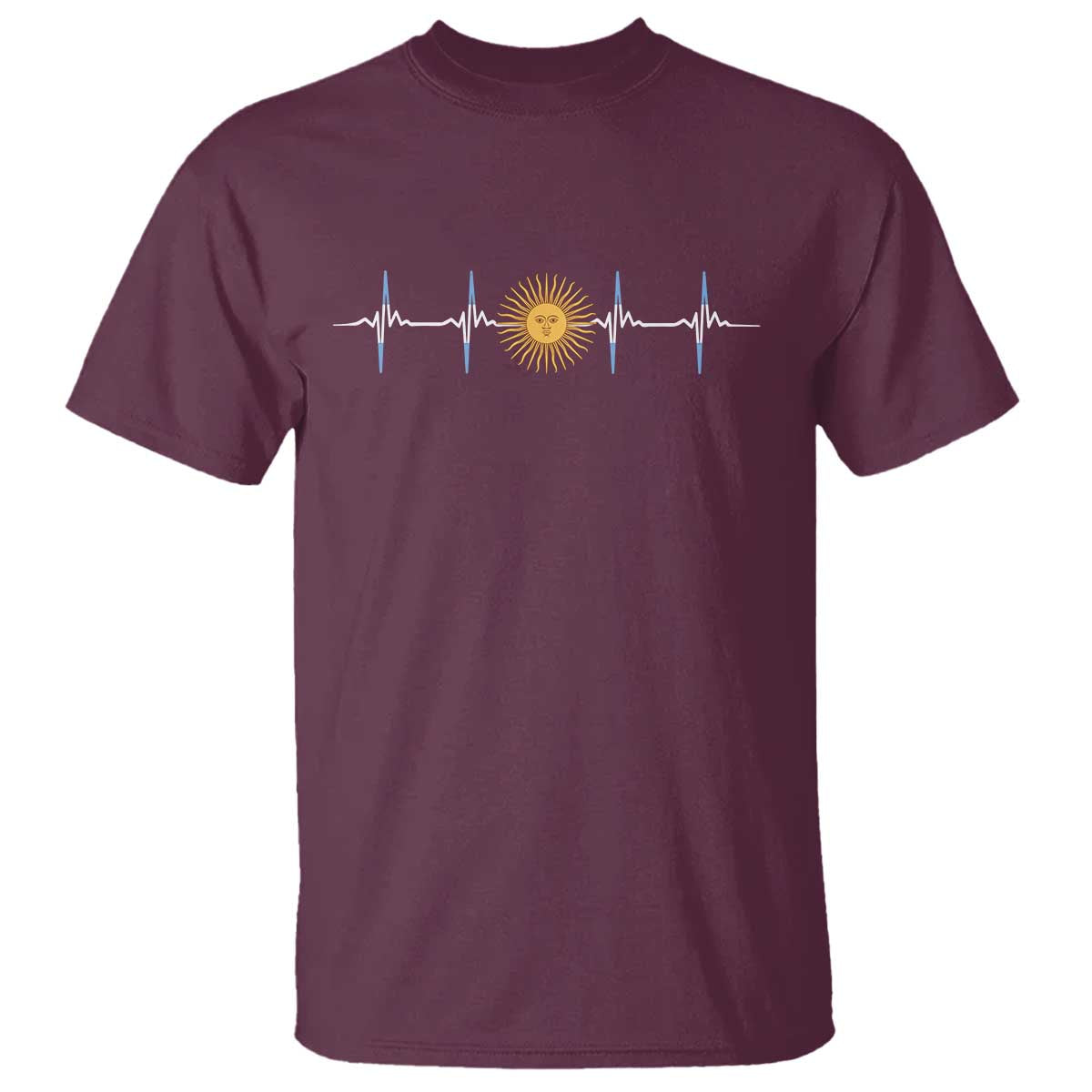 Argentina Sun of May Heartbeat ECG Pulse Argentine Pride T Shirt