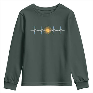 Argentina Sun of May Heartbeat ECG Pulse Argentine Pride Youth Sweatshirt