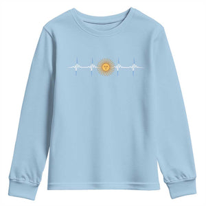Argentina Sun of May Heartbeat ECG Pulse Argentine Pride Youth Sweatshirt