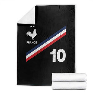 France Football Coq Throw Blanket French Flag Stripes Number 10 Athletic Soccer National Pride