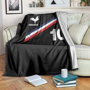 France Football Coq Throw Blanket French Flag Stripes Number 10 Athletic Soccer National Pride