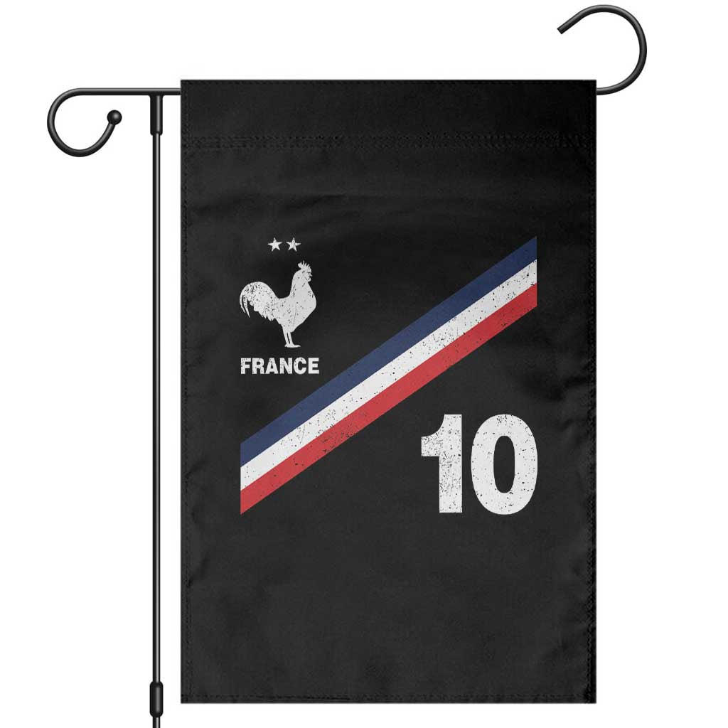 France Football Coq Garden Flag French Flag Stripes Number 10 Athletic Soccer National Pride