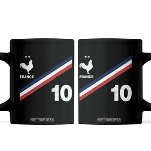 France Football Coq Coffee Mug French Flag Stripes Number 10 Athletic Soccer National Pride