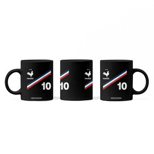 France Football Coq Coffee Mug French Flag Stripes Number 10 Athletic Soccer National Pride