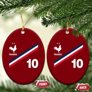 France Football Coq Ceramic Ornament French Flag Stripes Number 10 Athletic Soccer National Pride