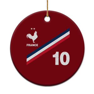 France Football Coq Ceramic Ornament French Flag Stripes Number 10 Athletic Soccer National Pride