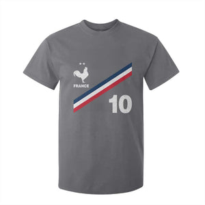 France Football Coq T Shirt For Kid French Flag Stripes Number 10 Athletic Soccer National Pride