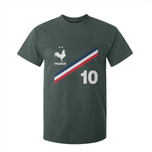 France Football Coq T Shirt For Kid French Flag Stripes Number 10 Athletic Soccer National Pride
