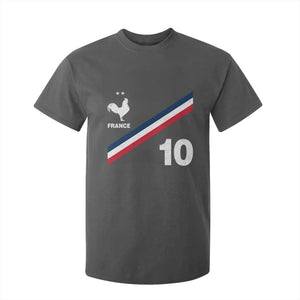France Football Coq T Shirt For Kid French Flag Stripes Number 10 Athletic Soccer National Pride