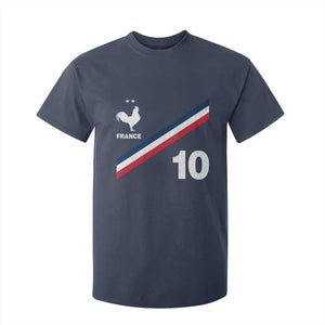 France Football Coq T Shirt For Kid French Flag Stripes Number 10 Athletic Soccer National Pride