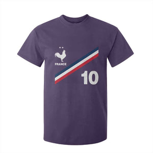 France Football Coq T Shirt For Kid French Flag Stripes Number 10 Athletic Soccer National Pride