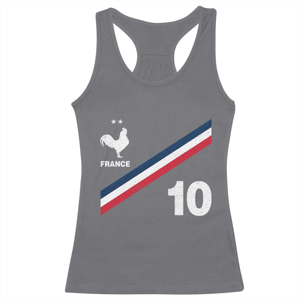 France Football Coq Racerback Tank Top French Flag Stripes Number 10 Athletic Soccer National Pride