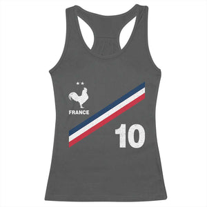 France Football Coq Racerback Tank Top French Flag Stripes Number 10 Athletic Soccer National Pride