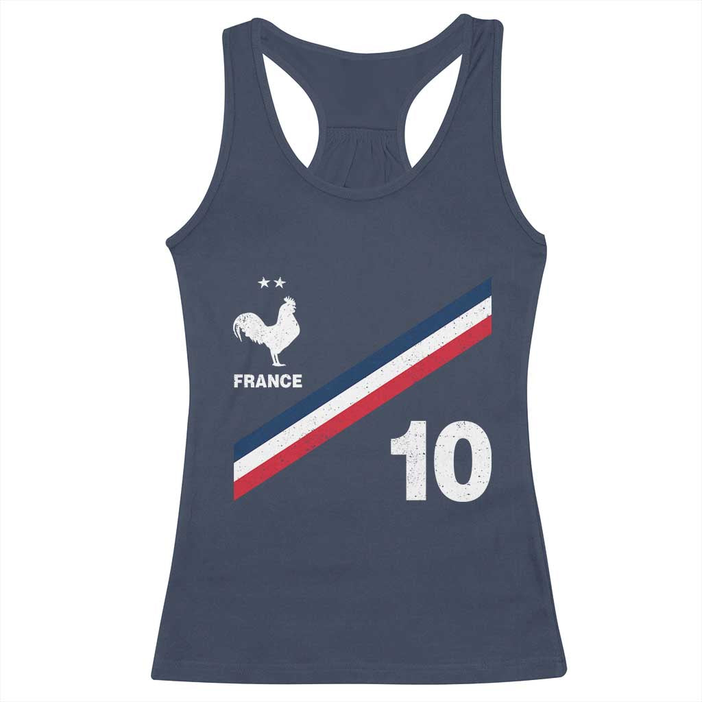 France Football Coq Racerback Tank Top French Flag Stripes Number 10 Athletic Soccer National Pride