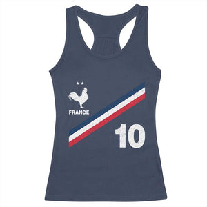 France Football Coq Racerback Tank Top French Flag Stripes Number 10 Athletic Soccer National Pride
