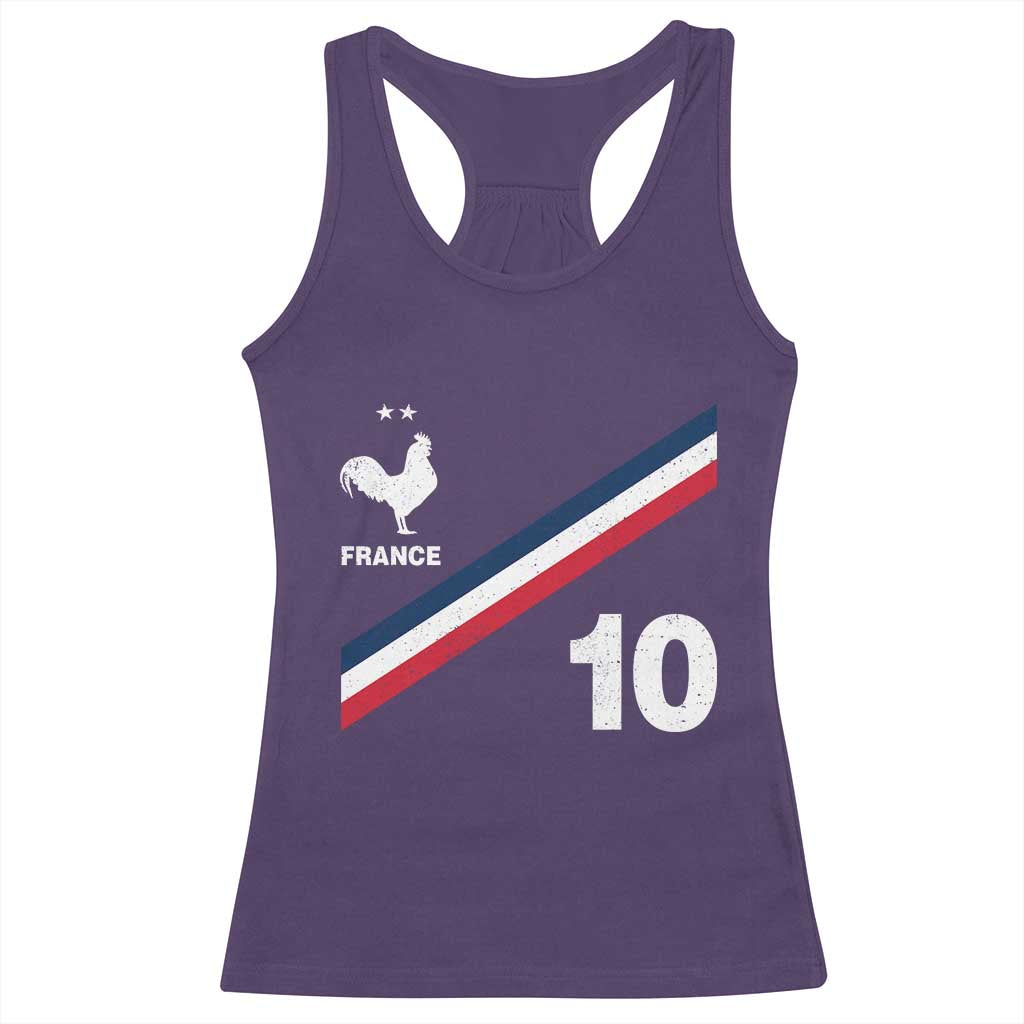 France Football Coq Racerback Tank Top French Flag Stripes Number 10 Athletic Soccer National Pride