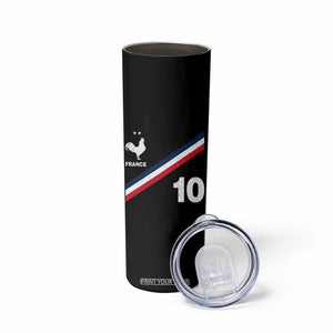 France Football Coq Skinny Tumbler French Flag Stripes Number 10 Athletic Soccer National Pride