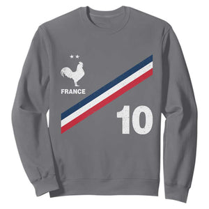 France Football Coq Sweatshirt French Flag Stripes Number 10 Athletic Soccer National Pride