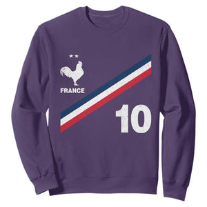 France Football Coq Sweatshirt French Flag Stripes Number 10 Athletic Soccer National Pride