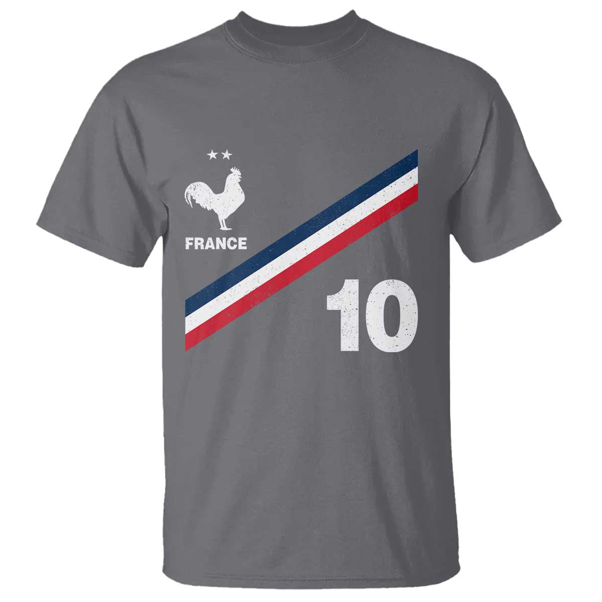 France Football Coq T Shirt French Flag Stripes Number 10 Athletic Soccer National Pride