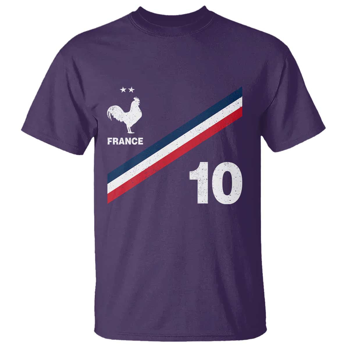 France Football Coq T Shirt French Flag Stripes Number 10 Athletic Soccer National Pride