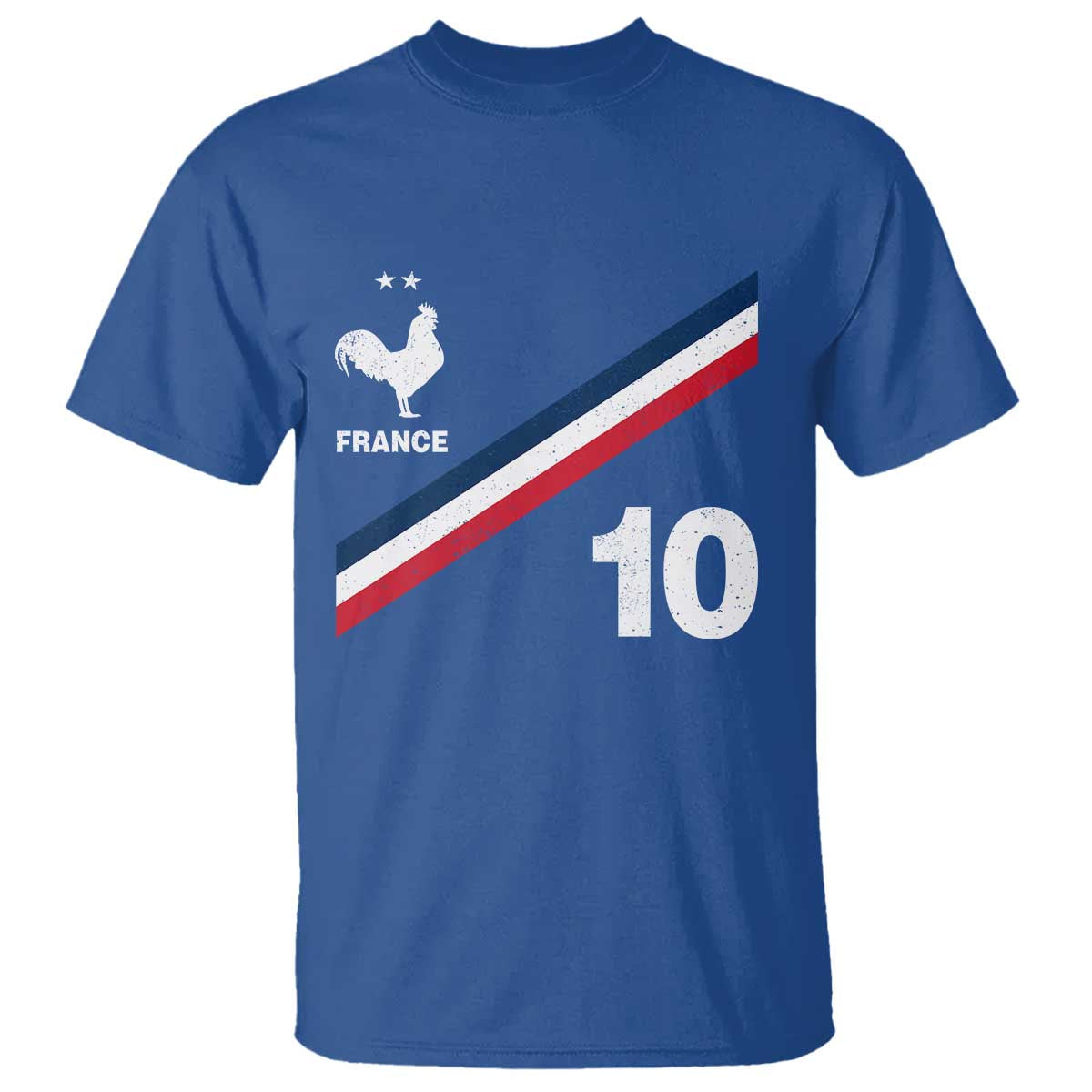 France Football Coq T Shirt French Flag Stripes Number 10 Athletic Soccer National Pride