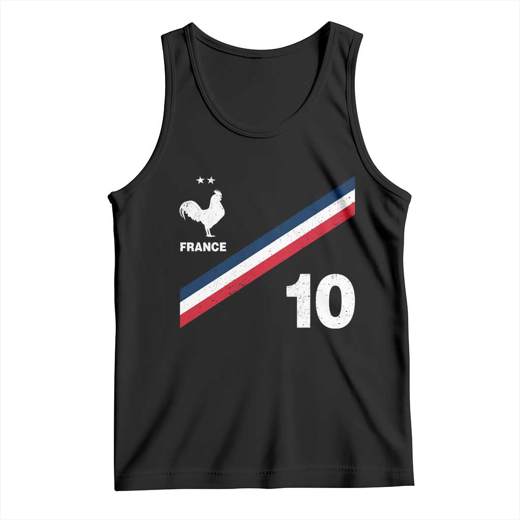 France Football Coq Tank Top French Flag Stripes Number 10 Athletic Soccer National Pride TS11 Black Print Your Wear