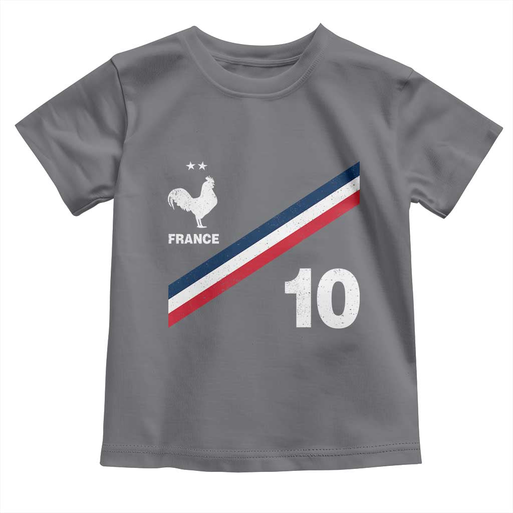France Football Coq Toddler T Shirt French Flag Stripes Number 10 Athletic Soccer National Pride