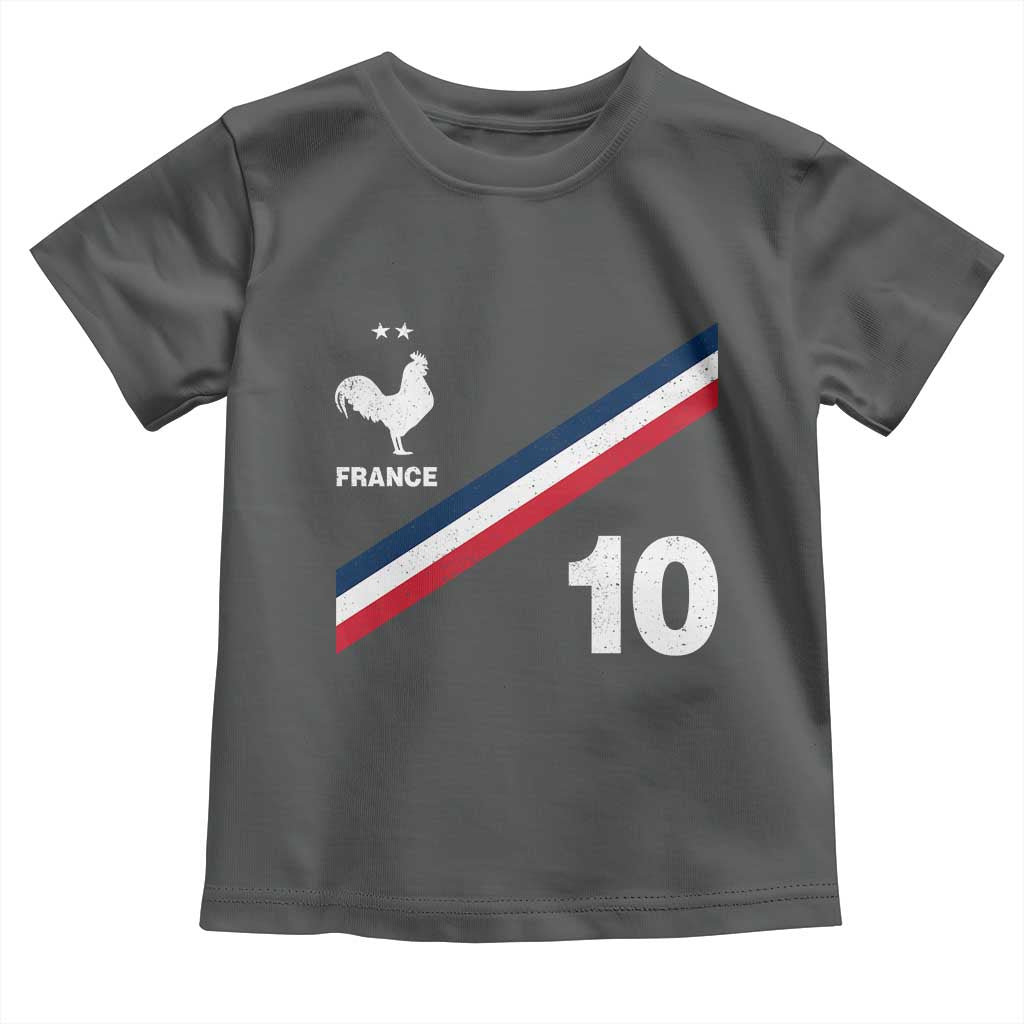 France Football Coq Toddler T Shirt French Flag Stripes Number 10 Athletic Soccer National Pride