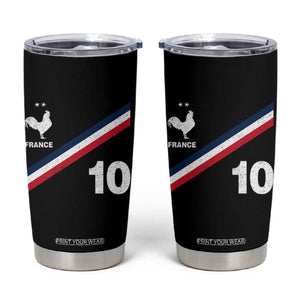 France Football Coq Tumbler Cup French Flag Stripes Number 10 Athletic Soccer National Pride
